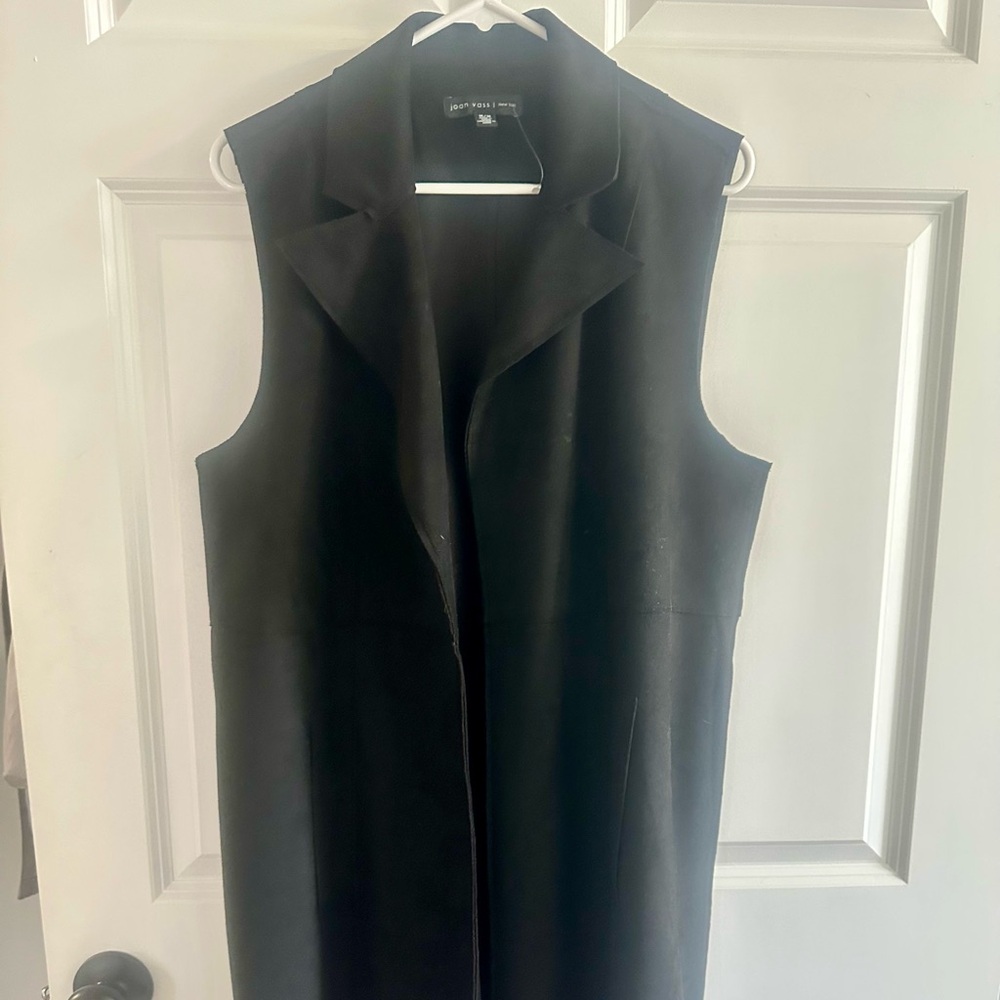 Joan Voss suede long black vest